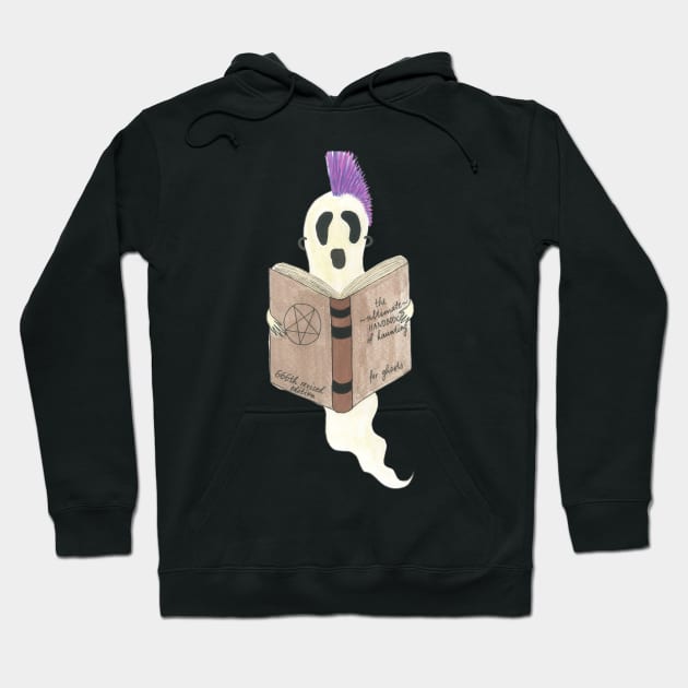 Rory the Curious Punk Ghost Hand Drawn Spooky Halloween Ghost Artwork in Watercolor and Ink Hoodie by EndlessDoodles